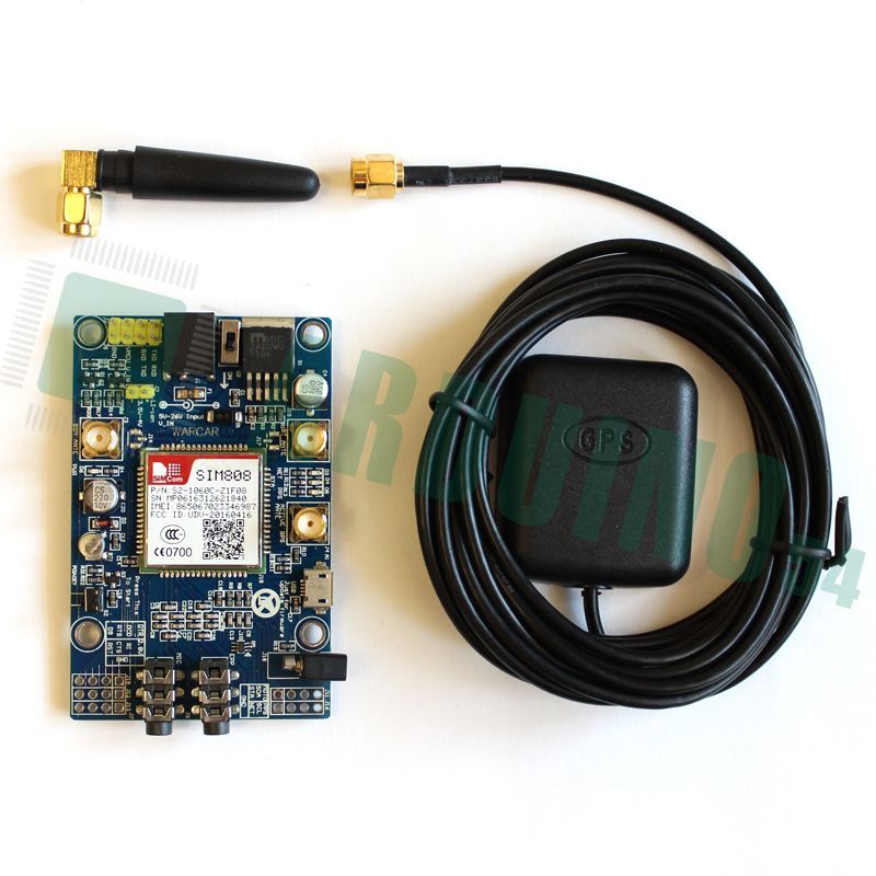 SIM808 GSM/GPRS shield + GPS антенна (Arduino/Raspberry Pi)