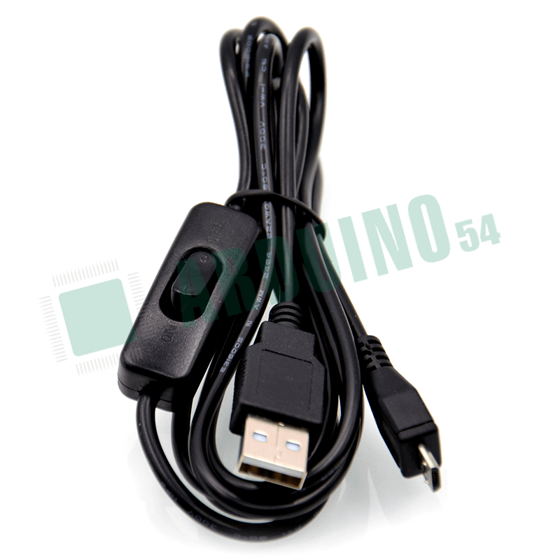 Micro USB кабель с переключателем, черный, 1м
