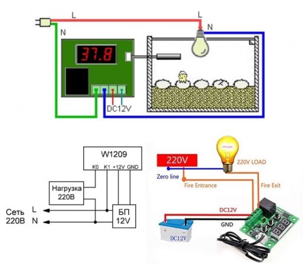 Схема подключения китайского терморегулятора для инкубатора