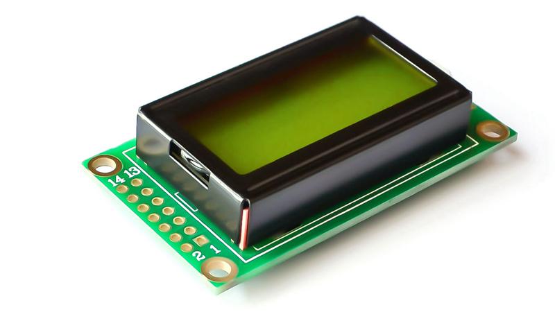 LCD 8×2 0802 дисплей зелёный