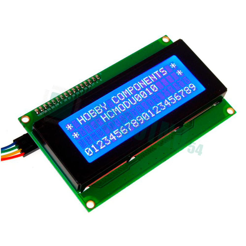 LCD 20×4 2004 дисплей синий + LCD конвертор с IIC/I2C spi