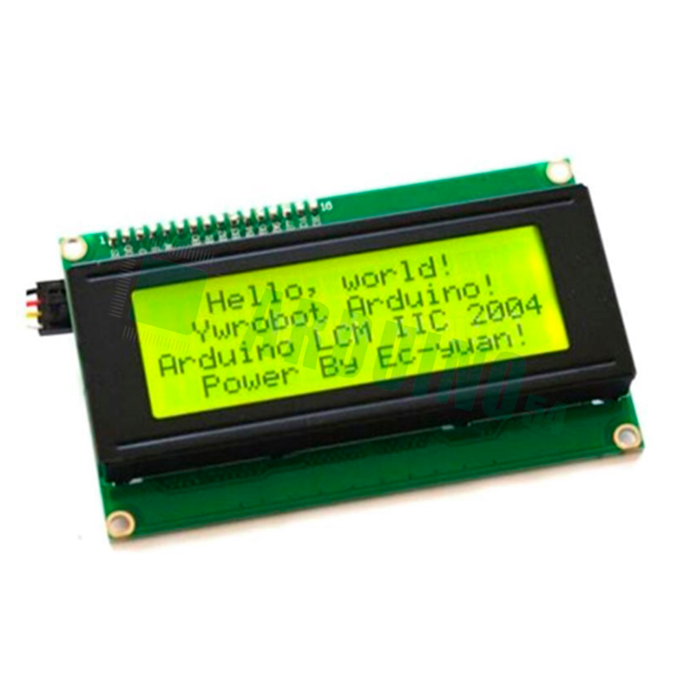 LCD  20×4 2004 дисплей зелёный + LCD конвертор с IIC/I2C spi