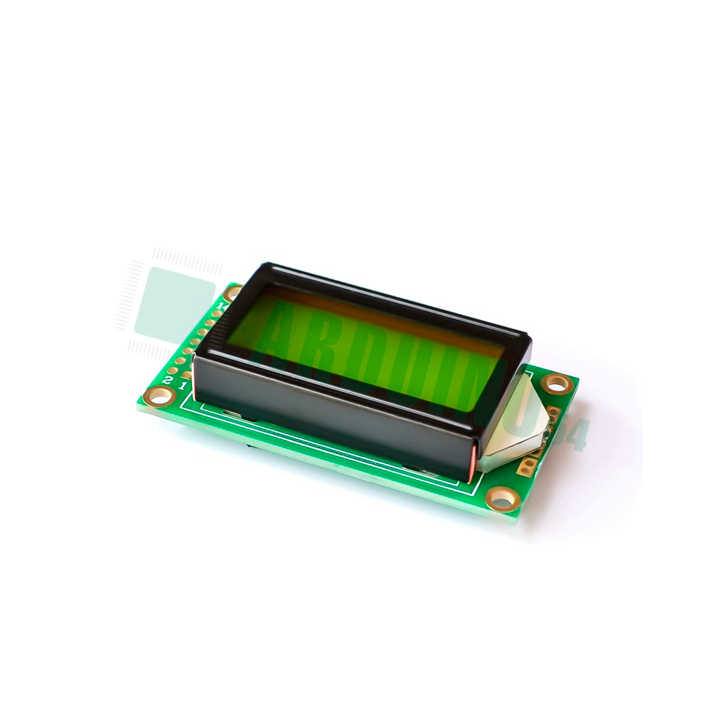 LCD 8×2 0802 дисплей зелёный