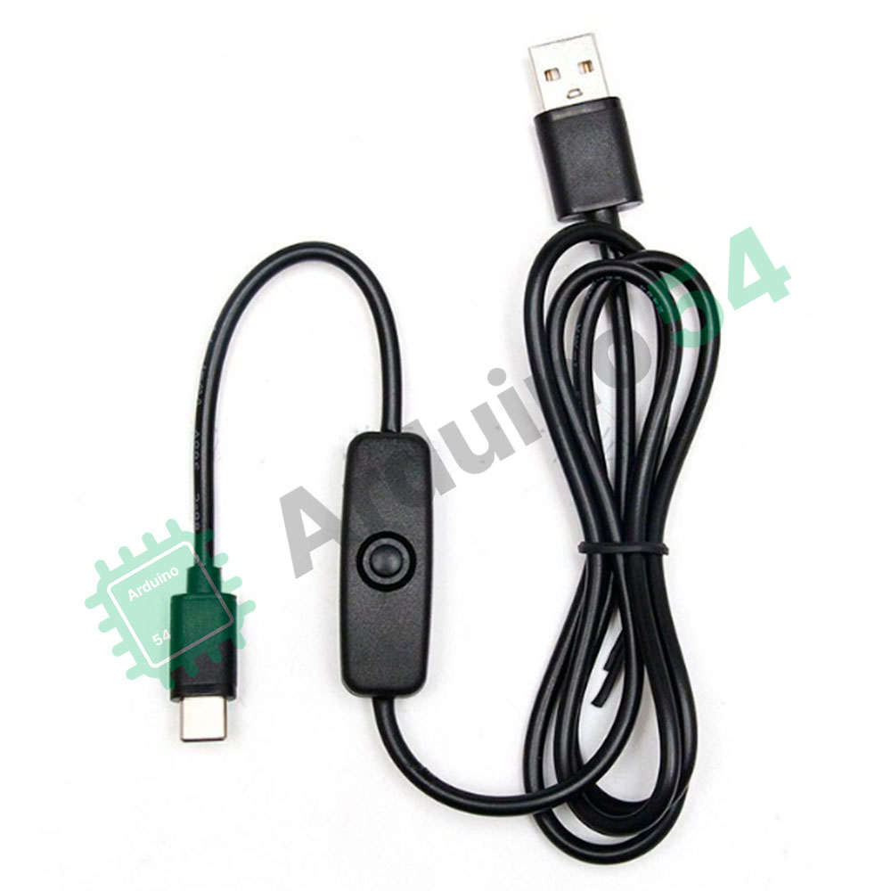 Type-C USB кабель с переключателем, черный, 1м