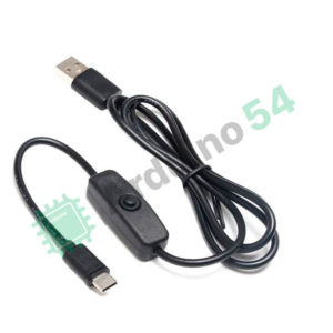 Type-C USB кабель с переключателем, черный, 1м