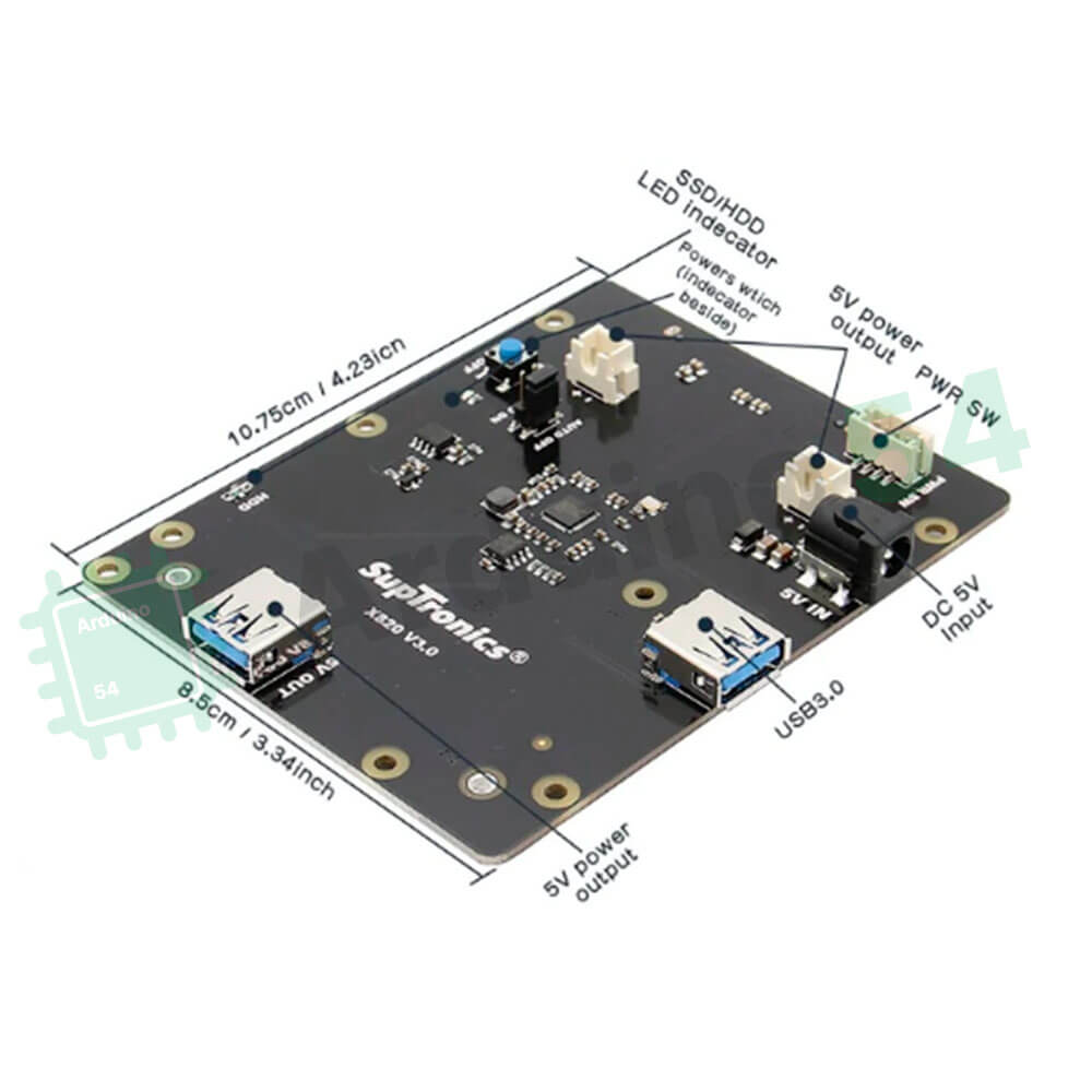 SupTronics X820 2.5″SATA HDD, Плата расширения SSD для Raspberry Pi