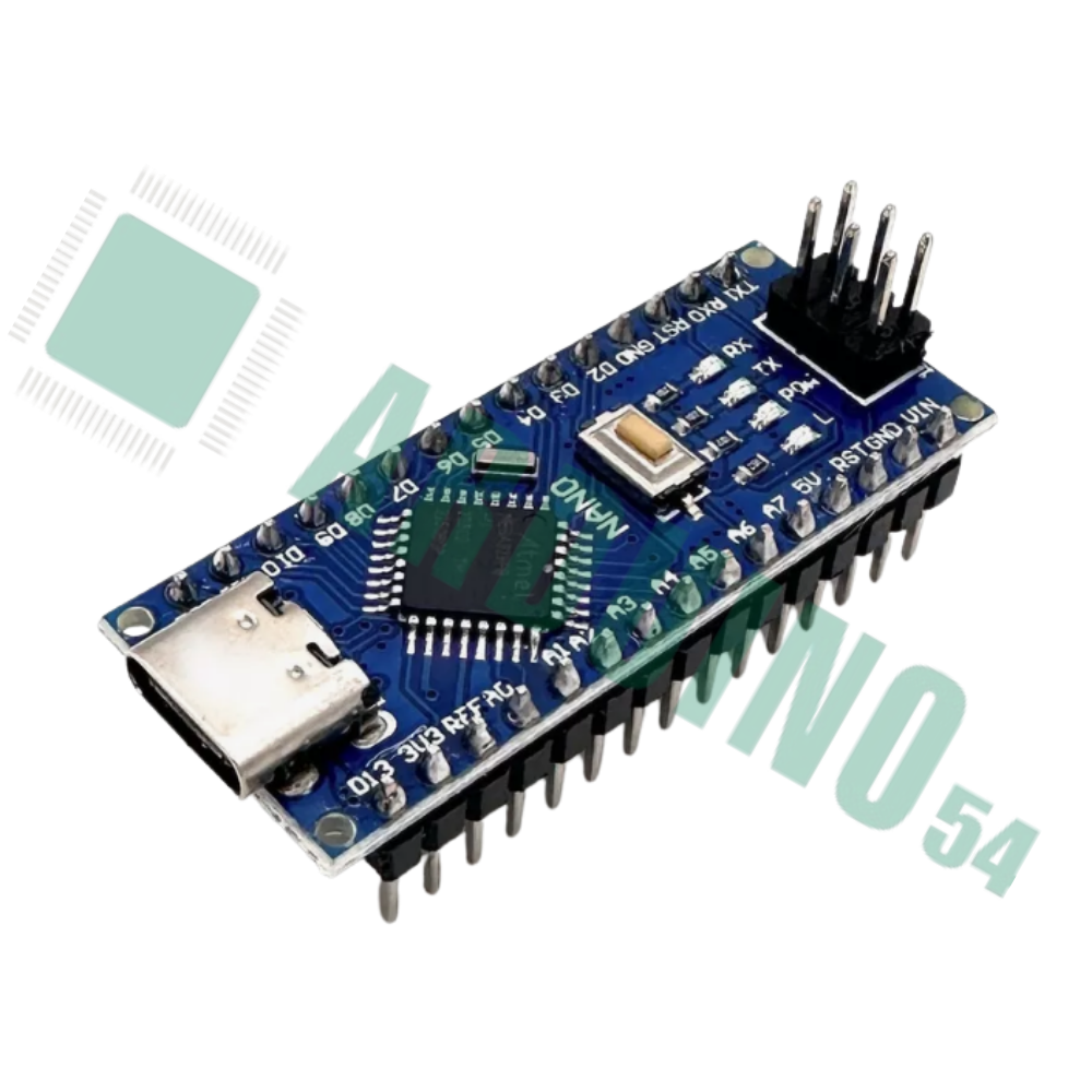 Arduino Nano V3.0 Type-C USB, без кабеля, ножки впаяны
