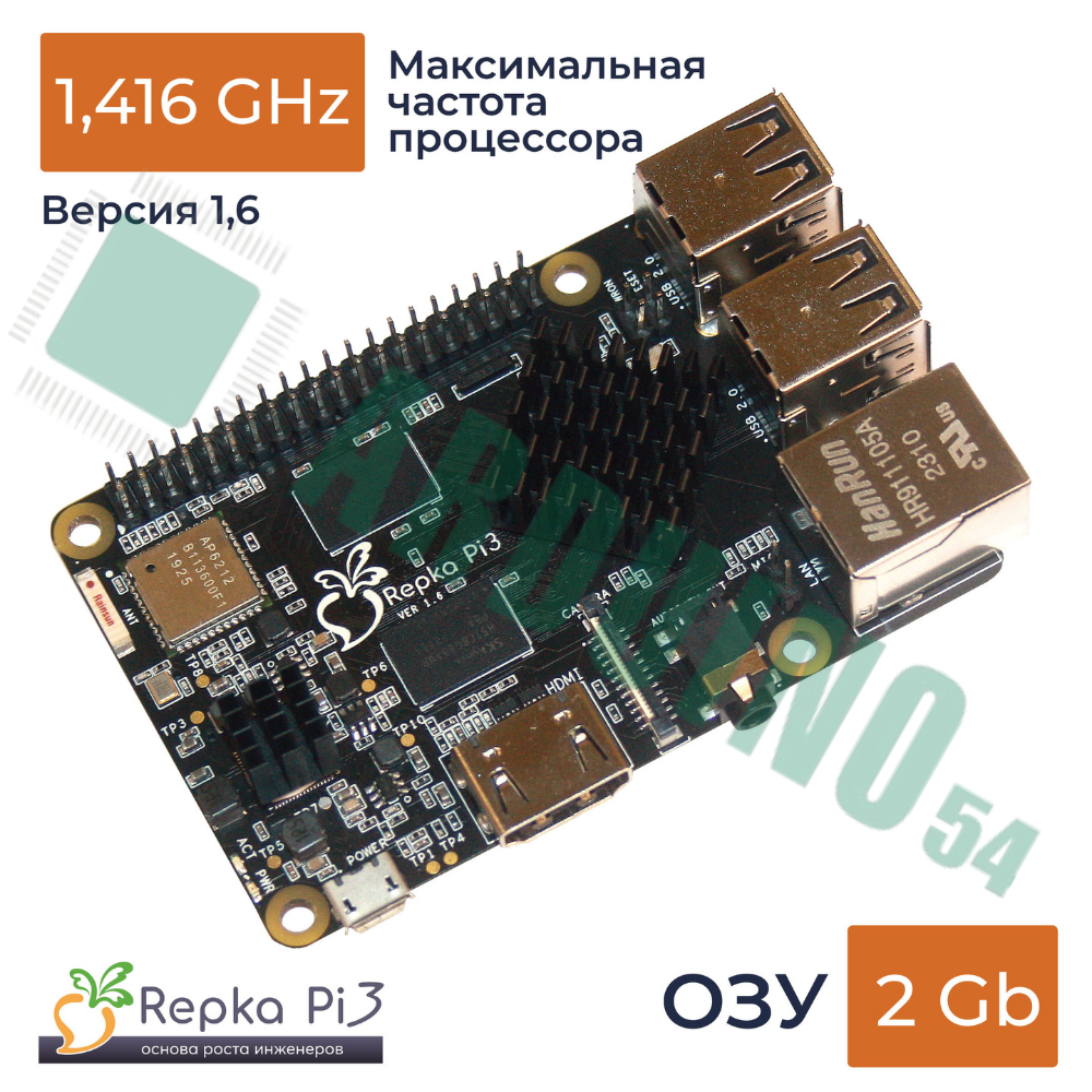 Repka Pi 3, без корпуса, 1,416 GHz, 2Gb (версия платы 1.6)
